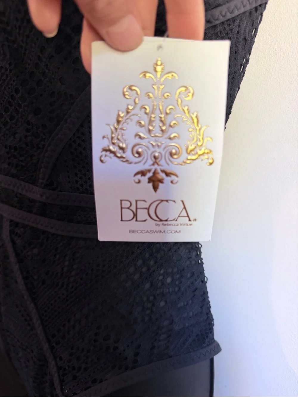 Becca rebecca virtue show and tell crochet one piece swimsuit NWT